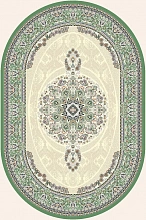 Овальный ковер бежевый Amira 4923A D.Blue-L.Grey (зелёный) Овал